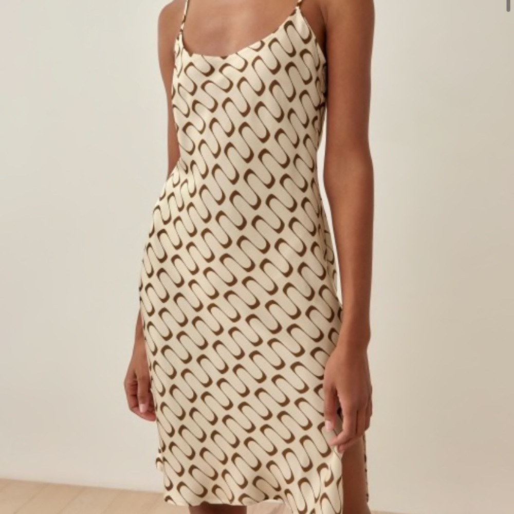 Reformation Rhea dress in Frequency print